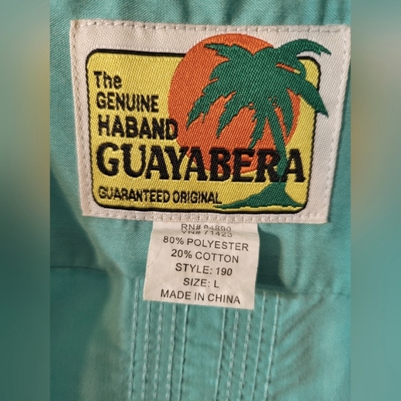 Haband Guatavera Turquoise Short Sleeve Large Shirt with Embroidery - Picture 3 of 11